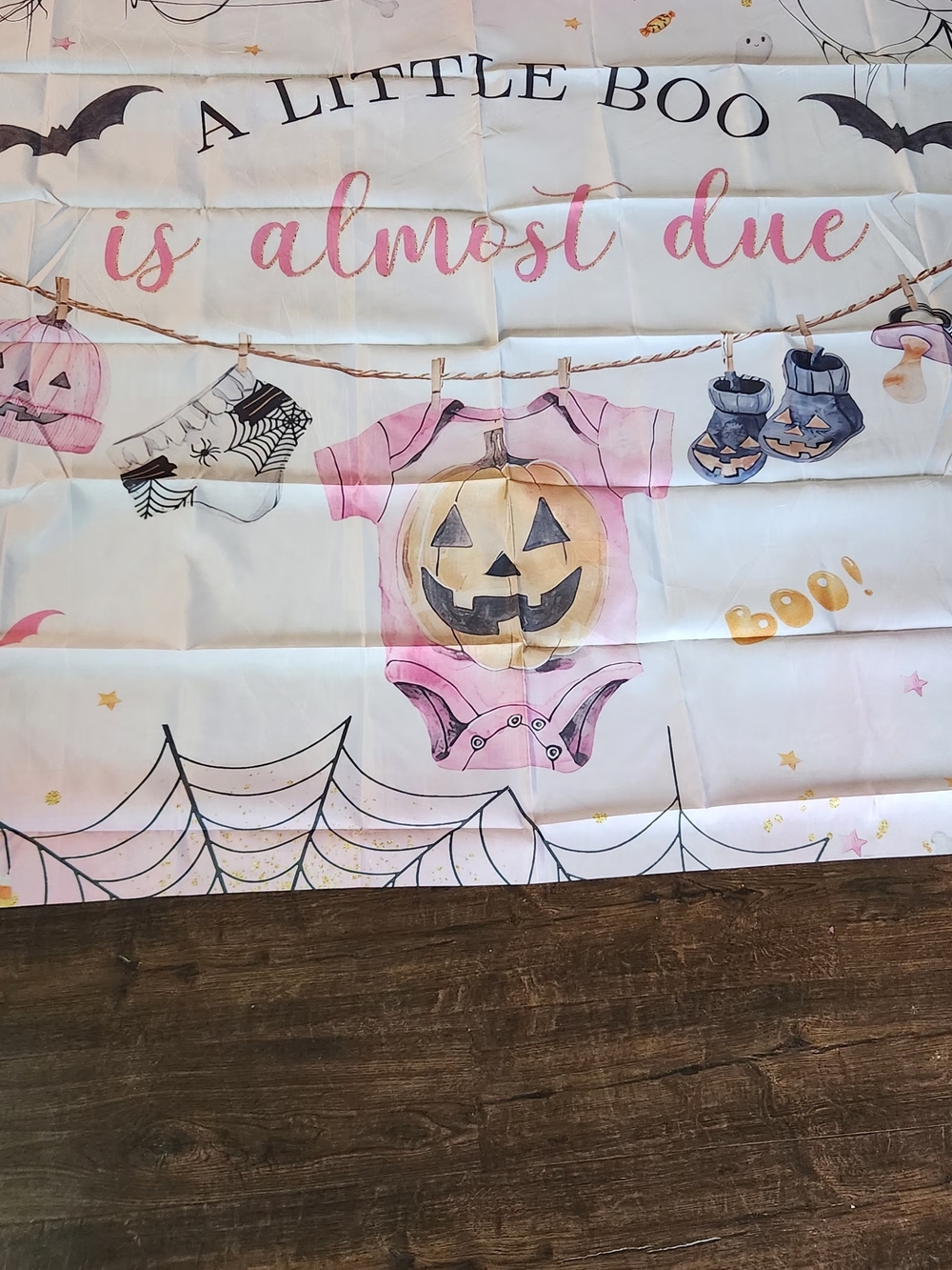 Pregnancy Announcement Baby Shower Banner  'A Little Boo is Almost Due'